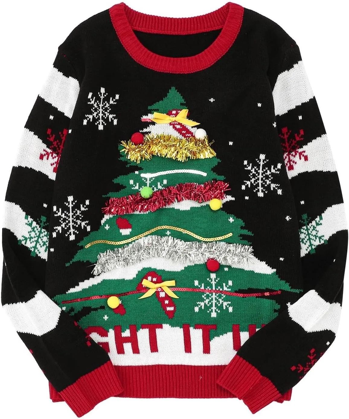 WYTong Women Christmas Sweaters Santa Printed Knitted Sweater Casual Lightweight Pullover Funny Xmas Sweaters