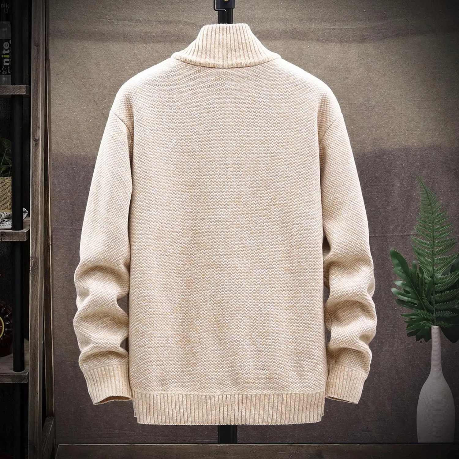 Ymosrh Jackets for Men Fashion Autumn and Winter Men's Loose Cardigan Warm Lapel Hooded Jacket Sweater Jackets