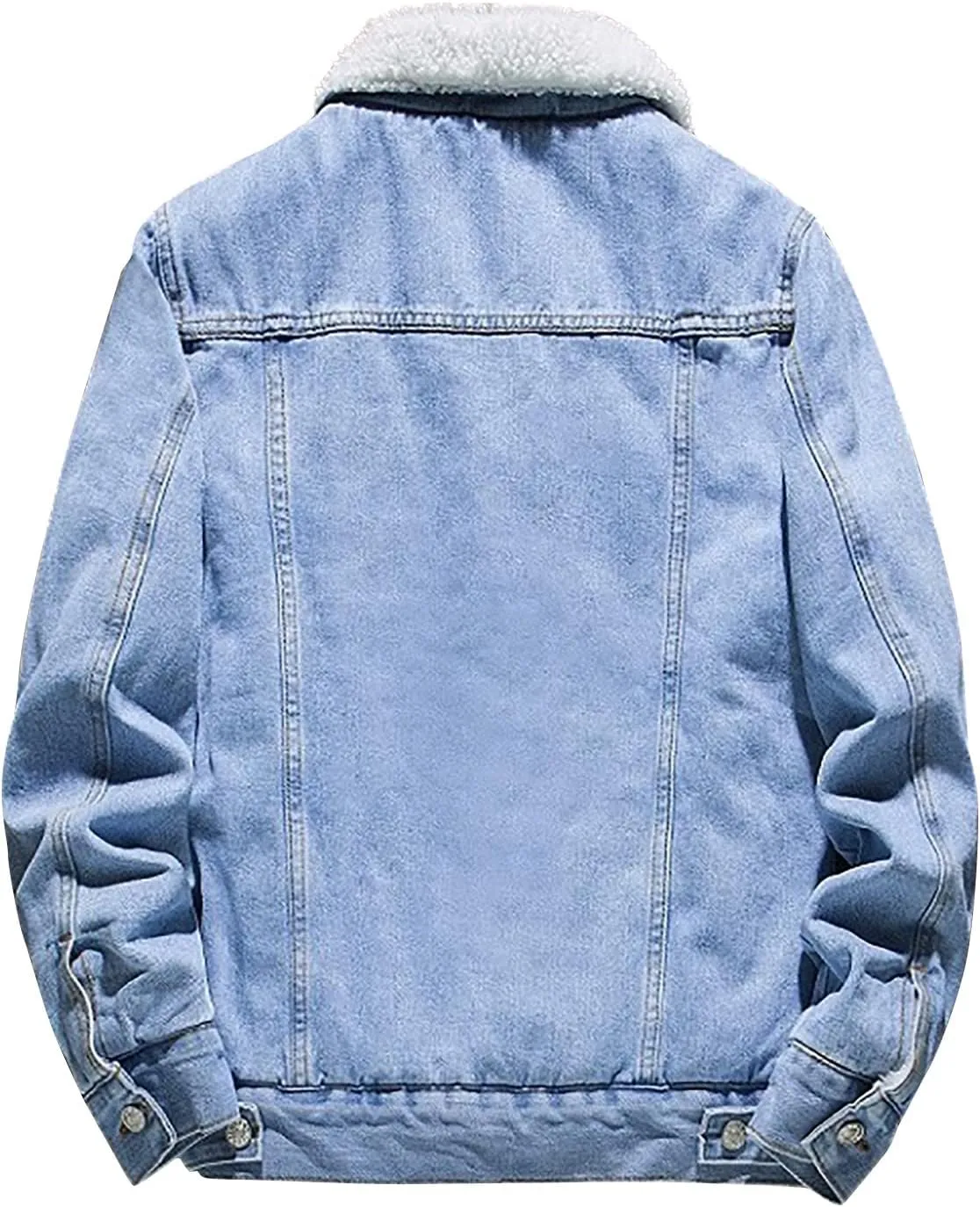 Ymosrh Jackets for Men Fashion Men's Winter Lined Denim Jacket Windbreaker Trucker Wool Mens Coats and Jackets