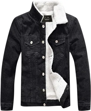 Ymosrh Mens Coats and Jackets Winter Autumn Pocket Button Flick Denim Fashion Loose Jacket Top Coat Coats Jackets