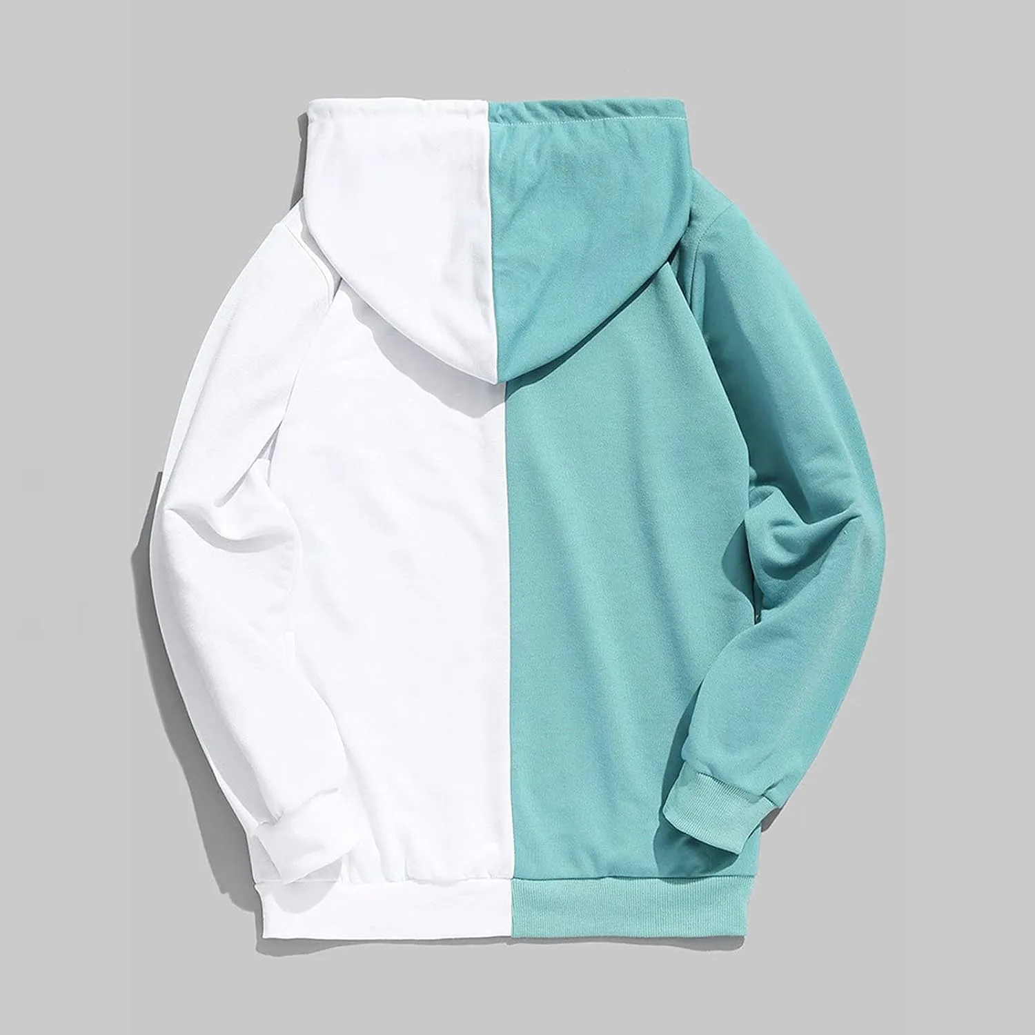 Ymosrh Men's Novelty Hoodies Sweatshirt Long Sleeve Color Block Hoodie Pullover Sweaters, S-2XL