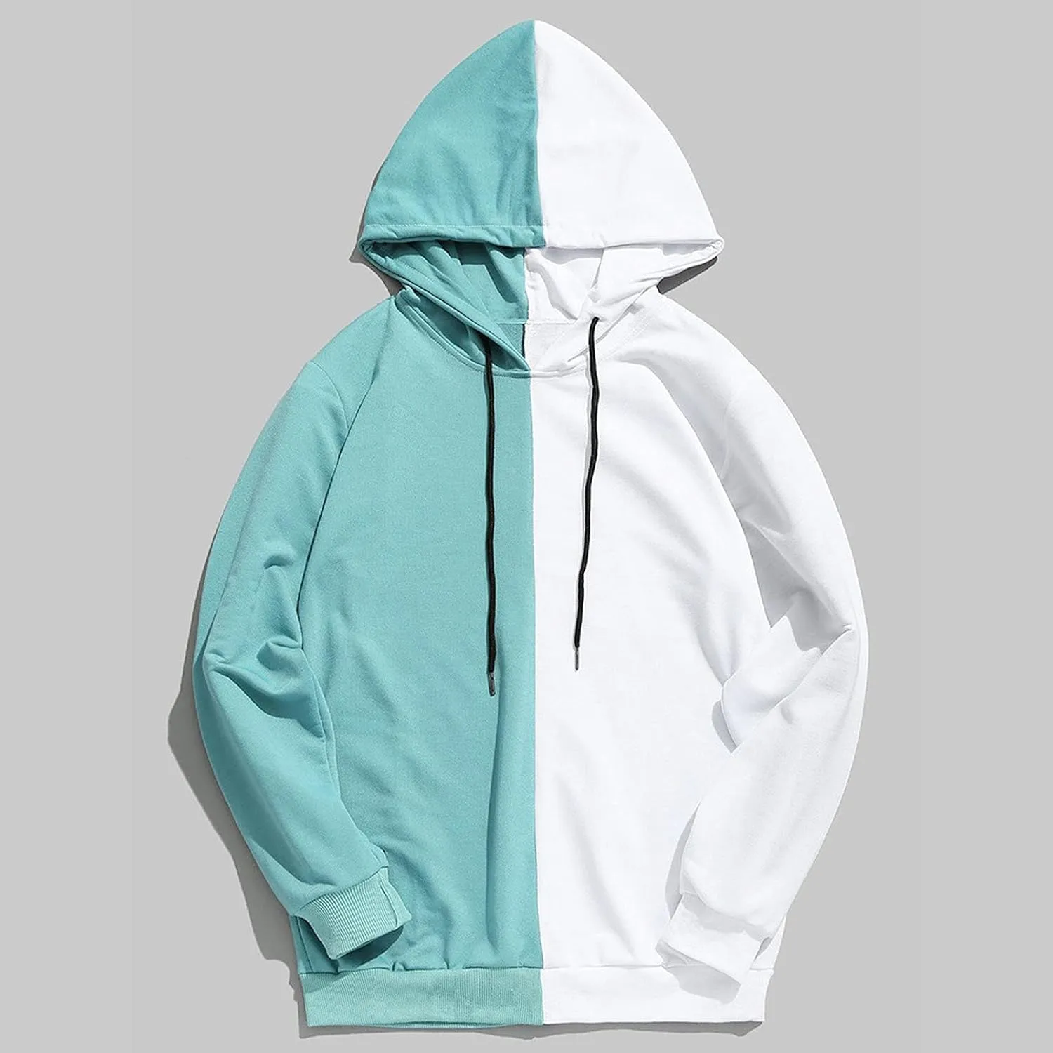 Ymosrh Men's Novelty Hoodies Sweatshirt Long Sleeve Color Block Hoodie Pullover Sweaters, S-2XL