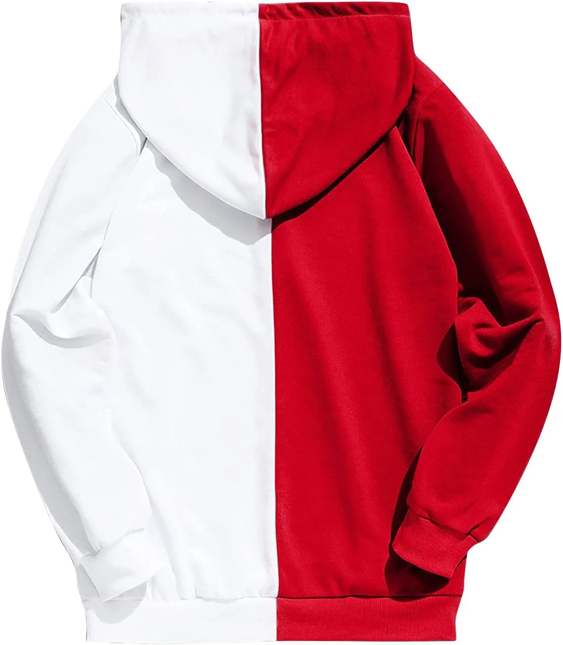 Ymosrh Men's Novelty Hoodies Sweatshirt Long Sleeve Color Block Hoodie Pullover Sweaters, S-2XL