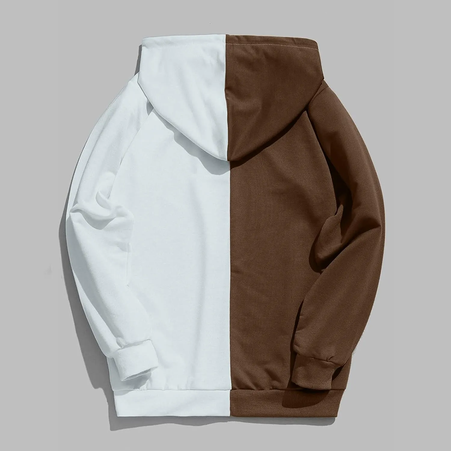 Ymosrh Men's Novelty Hoodies Sweatshirt Long Sleeve Color Block Hoodie Pullover Sweaters, S-2XL