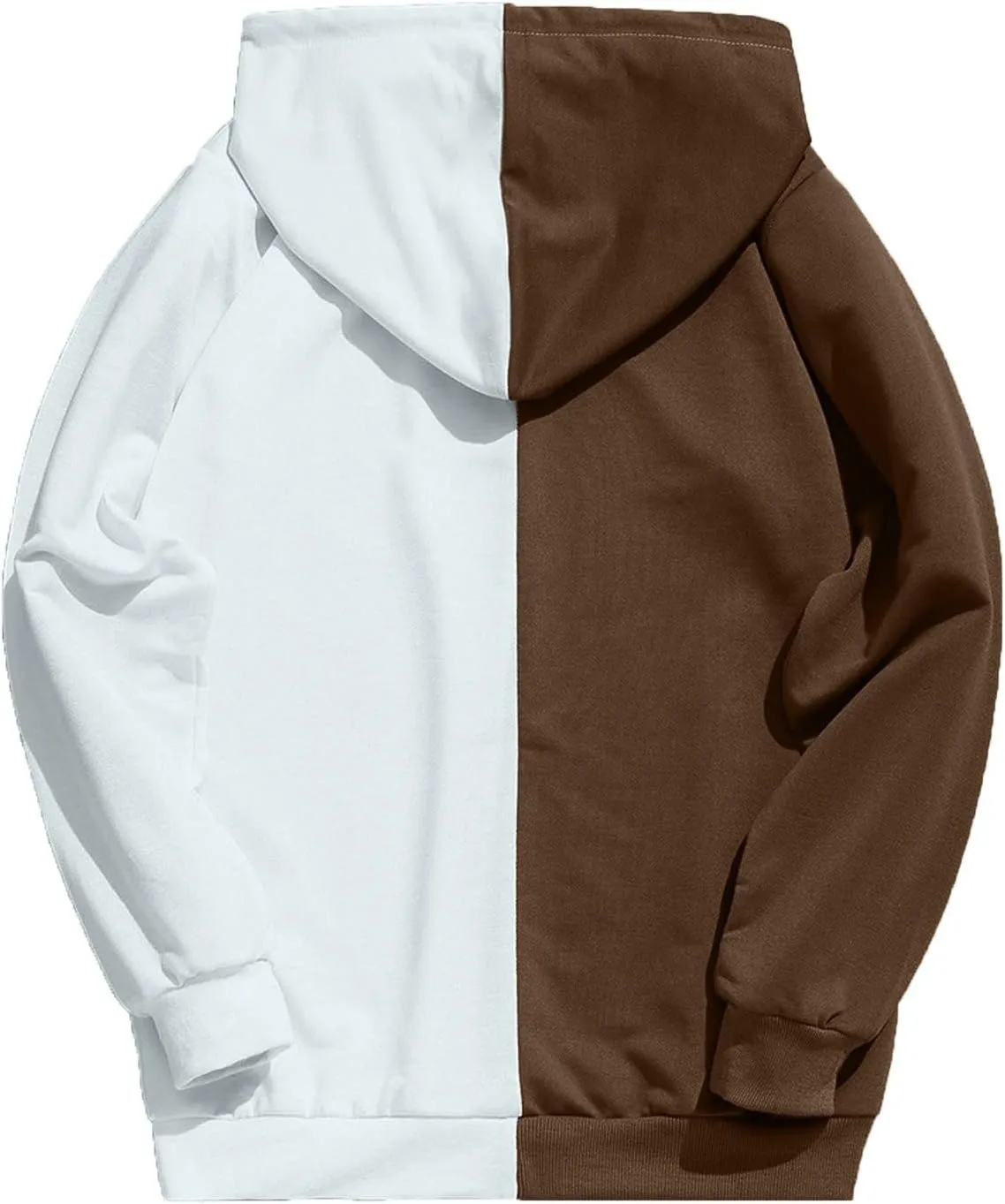 Ymosrh Men's Novelty Hoodies Sweatshirt Long Sleeve Color Block Hoodie Pullover Sweaters, S-2XL