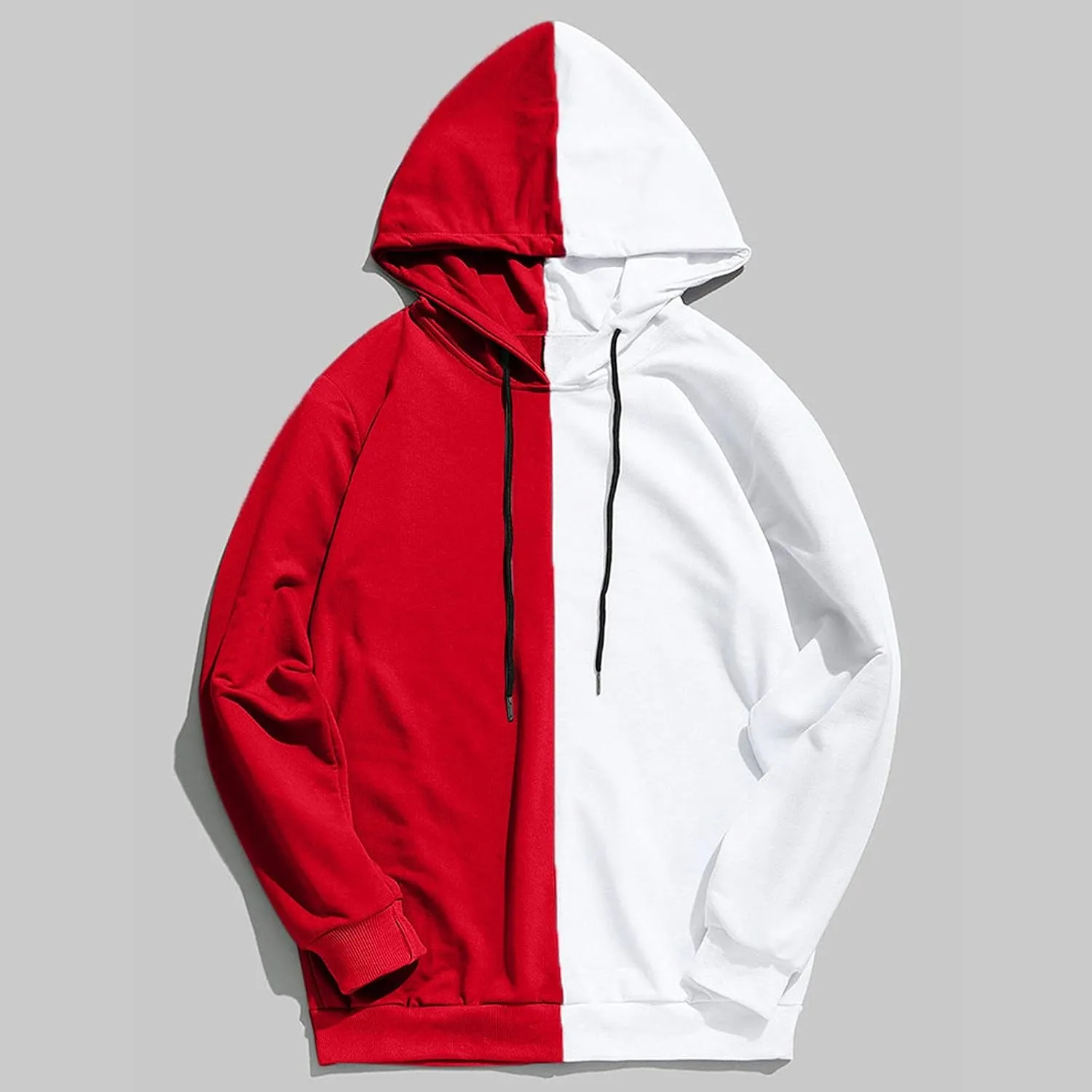 Ymosrh Men's Novelty Hoodies Sweatshirt Long Sleeve Color Block Hoodie Pullover Sweaters, S-2XL