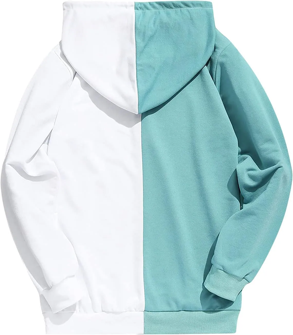 Ymosrh Men's Novelty Hoodies Sweatshirt Long Sleeve Color Block Hoodie Pullover Sweaters, S-2XL