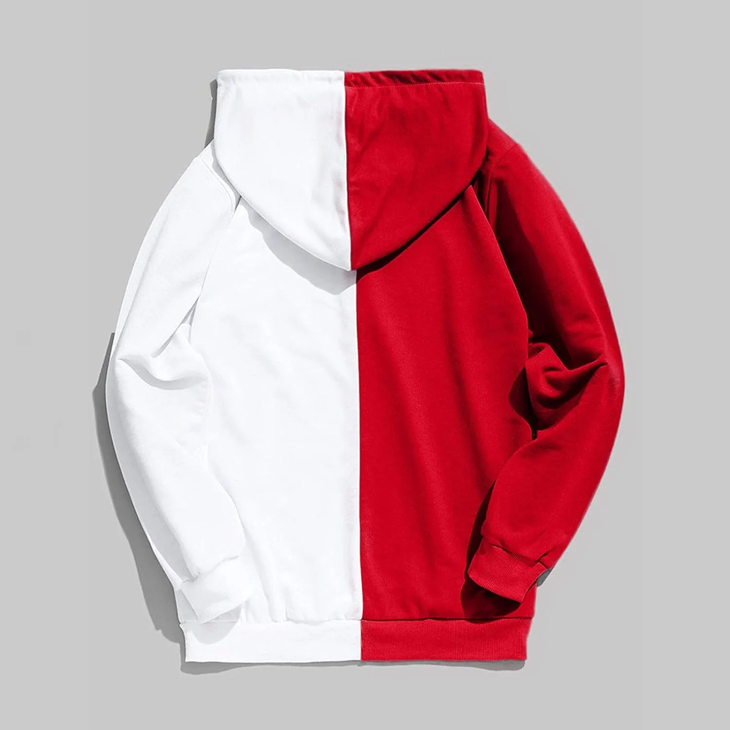 Ymosrh Men's Novelty Hoodies Sweatshirt Long Sleeve Color Block Hoodie Pullover Sweaters, S-2XL