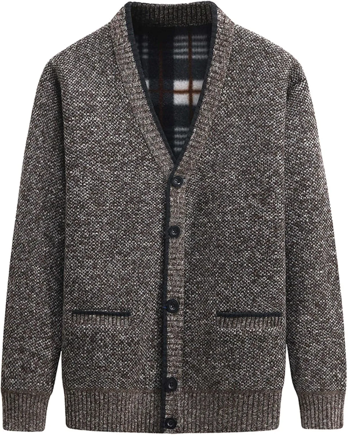 Ymosrh Men's Sweater Cardigan Shawl Collar Chunky Warm Open Front Long Sleeve Knit Slim Fit Sweaters, M-3XL