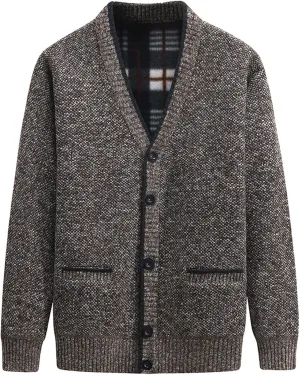 Ymosrh Men's Sweater Cardigan Shawl Collar Chunky Warm Open Front Long Sleeve Knit Slim Fit Sweaters, M-3XL