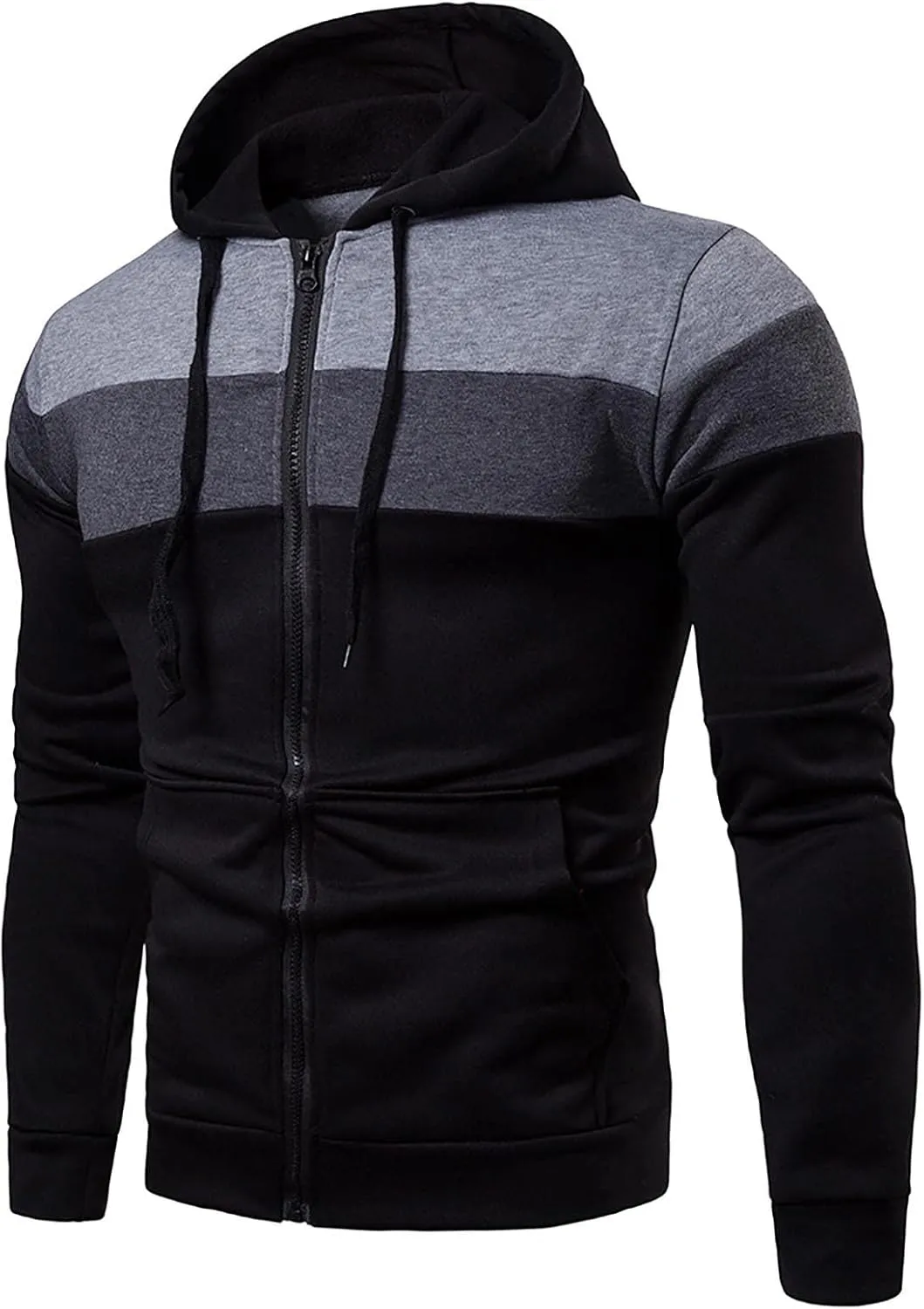 Ymosrh Men's Sweatshirts Casual Camouflage Sports Sweatshirt Long Sleeve Zipper Hooded Jacket Coat Hoodies, M-3XL