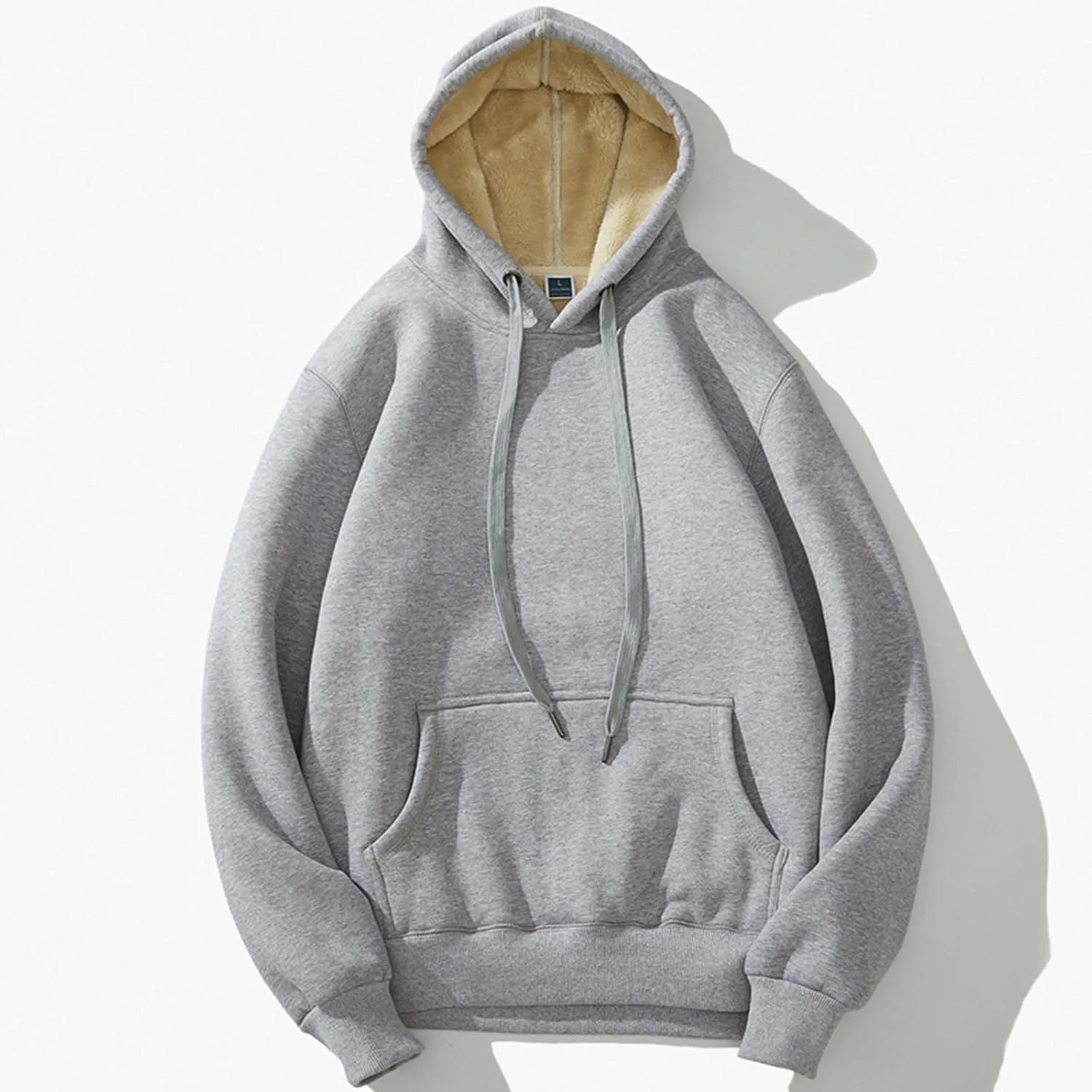 Ymosrh Men's Sweatshirts Casual Zip Up Hoodie Drawstring Long Sleeve Fleece Lined Hooded Sweatshirt, M-4XL