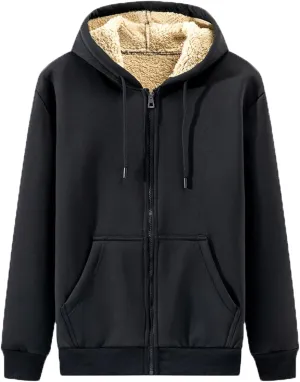 Ymosrh Men's Sweatshirts Hoodies Fleece Lined Jackets Long Sleeve Full Zip Up Sweater Slim Fit Up Hoodies, M-4XL