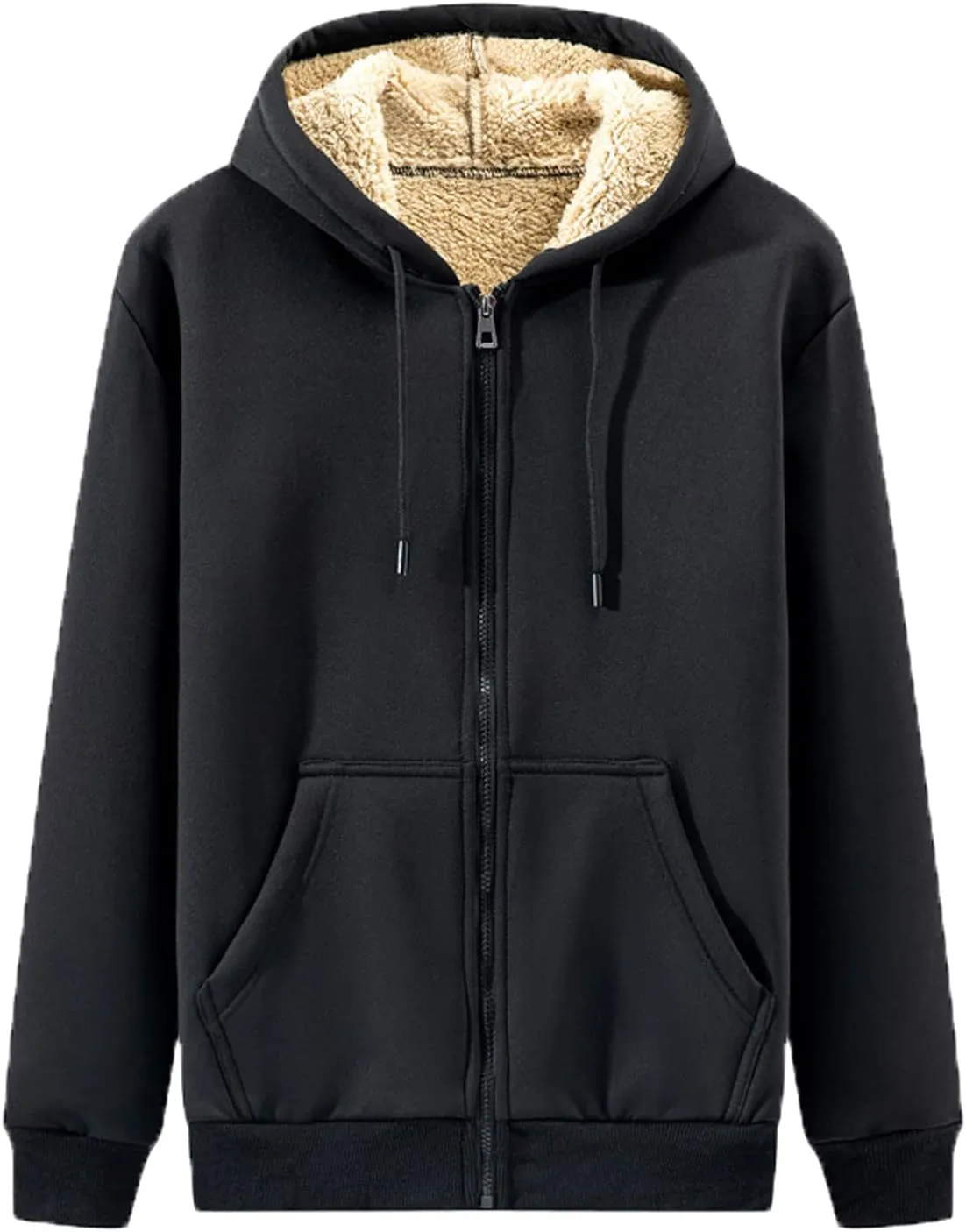 Ymosrh Men's Sweatshirts Hoodies Fleece Lined Jackets Long Sleeve Full Zip Up Sweater Slim Fit Up Hoodies, M-4XL