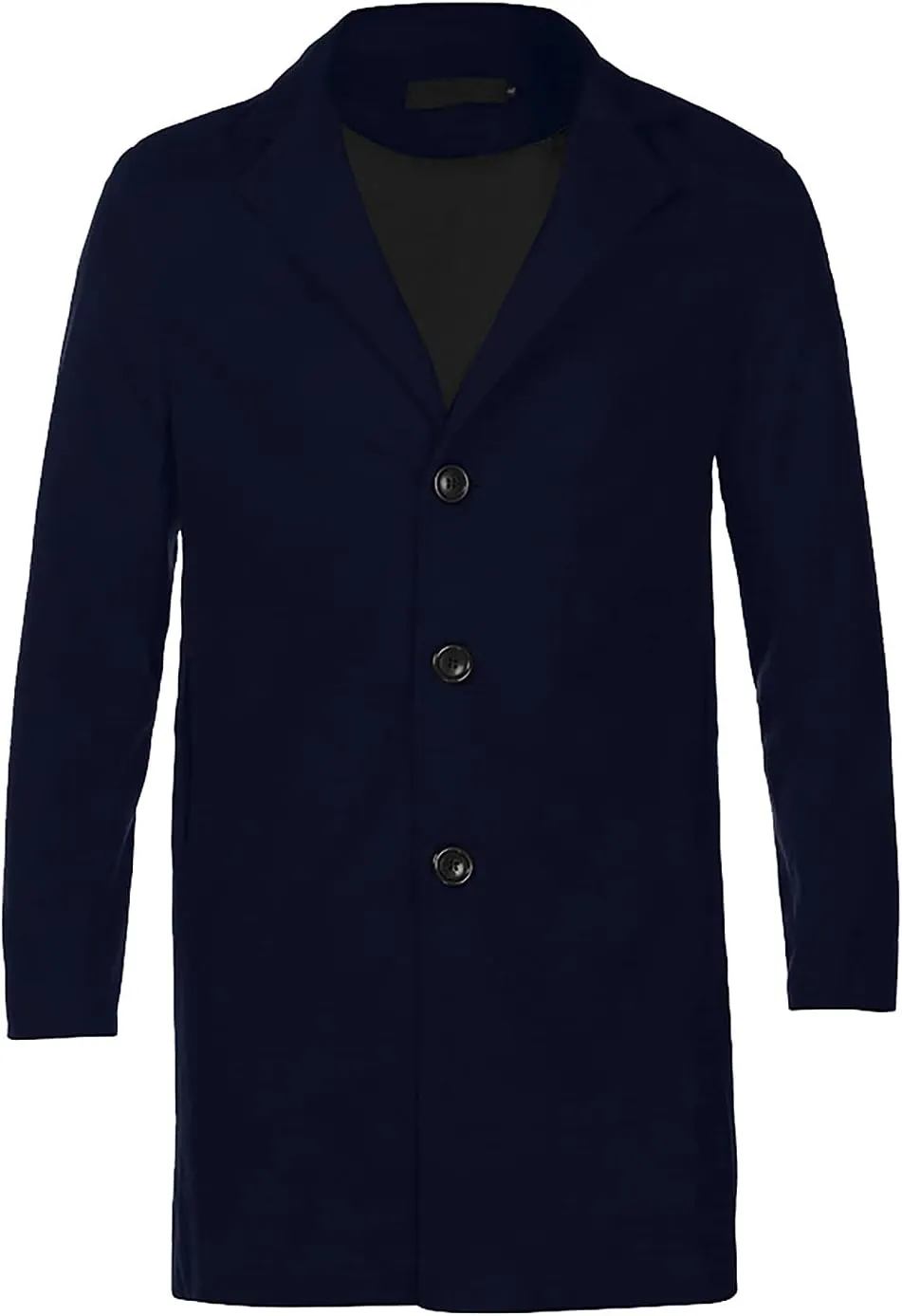 Ymosrh Men's Trench Coat Oversized Notched Long Jacket Coat Single Breasted Lapel Winter Coat, M-5XL