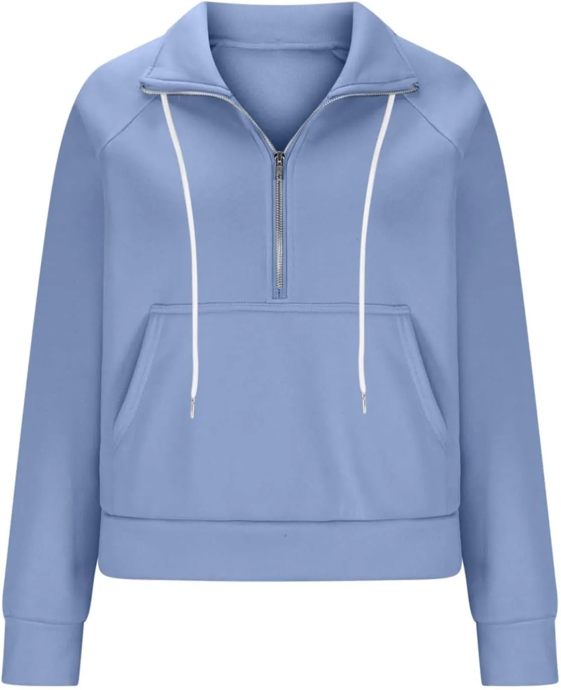 YRAETENM Sweatshirt for Women Oversized Cropped Half Zip Fleece Pullover Comfy Long Sleeve Athletic Fall Tops with Thumb Hole
