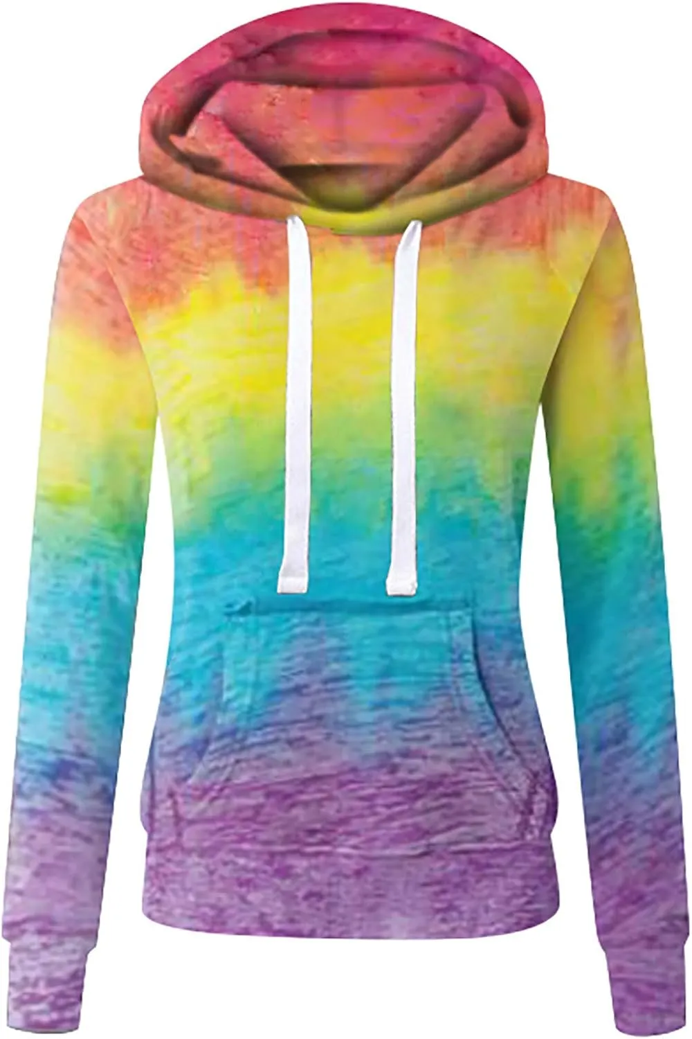YRAETENM Tie Dye Hoodie for Women Long Sleeve Drawstring Pullover Tops Oversized Hooded Sweatshirts Fall Outfits with Pocket