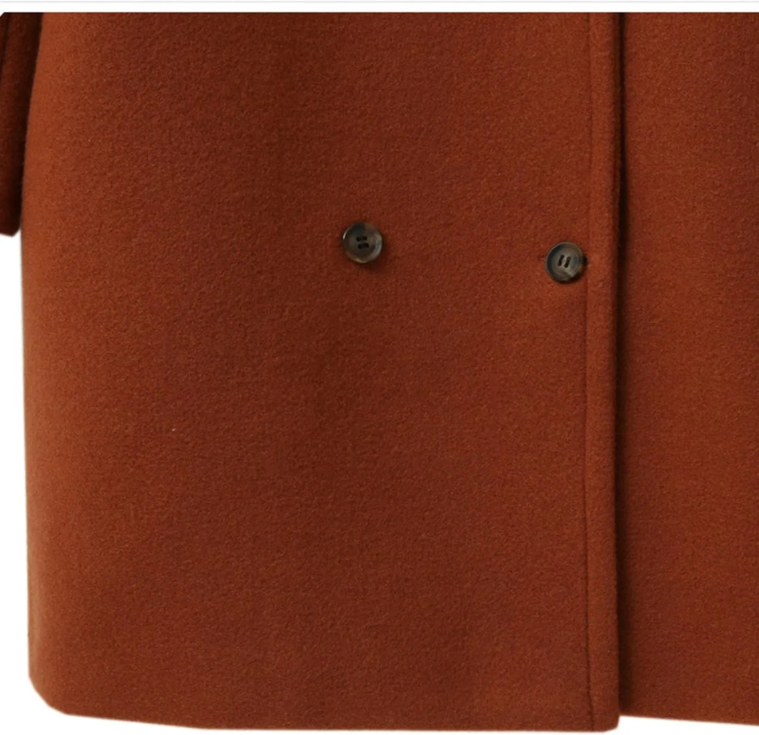 YRAETENM Women's Double Breasted Wool Blend Coat Winter Oversized Solid Long Pea Coat Warm Notch Lapel Outwear with Pockets