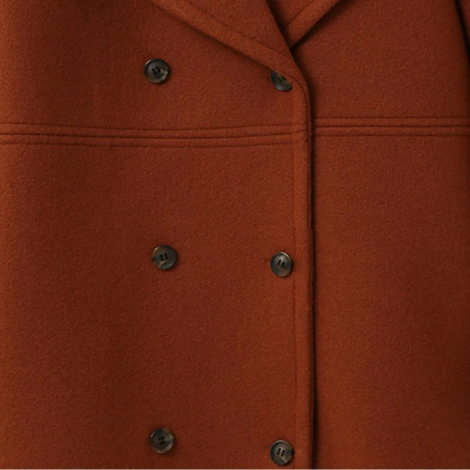 YRAETENM Women's Double Breasted Wool Blend Coat Winter Oversized Solid Long Pea Coat Warm Notch Lapel Outwear with Pockets