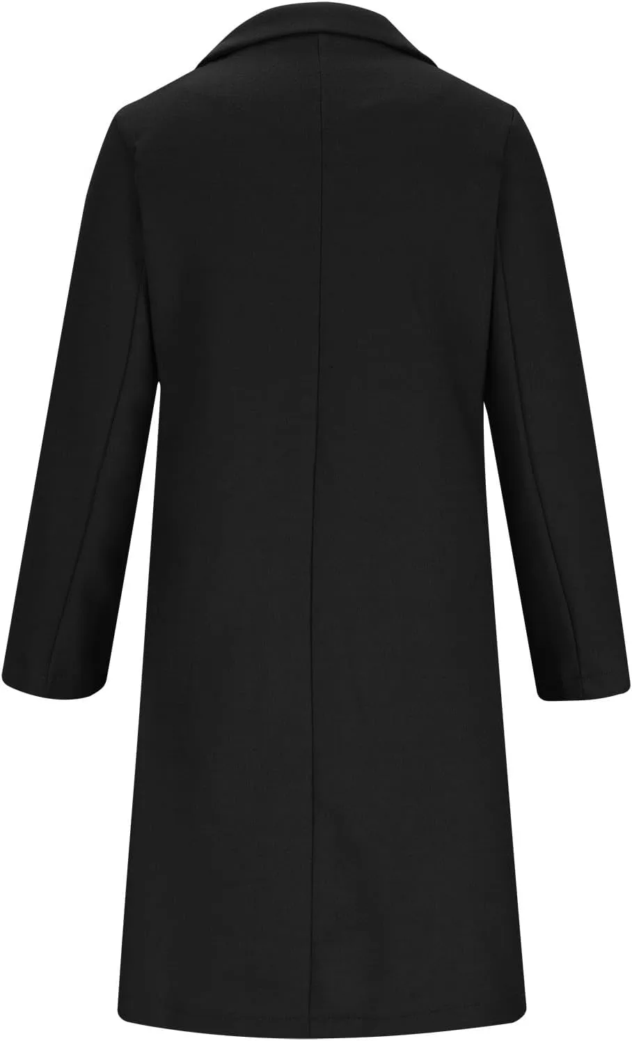 YRAETENM Womens Lapel Collar Pea Coat Winter Double Breasted Midi Long Warm Wool Blend Trench Coat Outerwear with Pockets