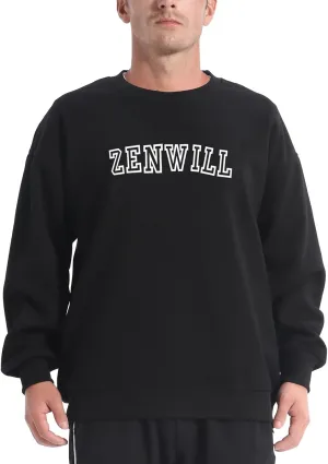 ZENWILL Men's Pullover Sweatshirts Casual Outdoor Workout Athletic Cotton Blend Crewneck Sweatshirt men