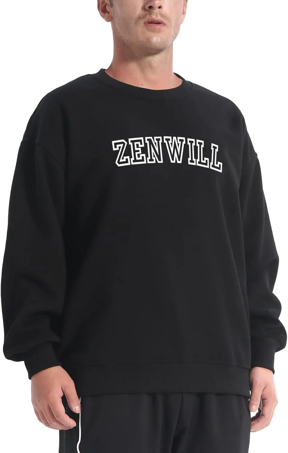 ZENWILL Men's Pullover Sweatshirts Casual Outdoor Workout Athletic Cotton Blend Crewneck Sweatshirt men