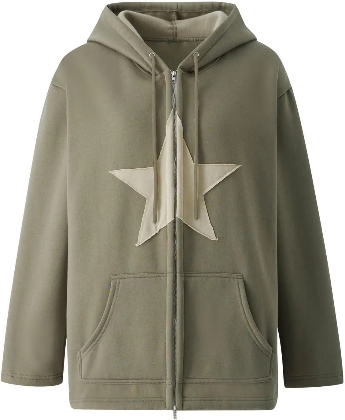 Zip Up Hoodie Women Long Sleeve Drawstraing Oversized Casual Sweatshirts Trendy Graphic Design Sweatshirt