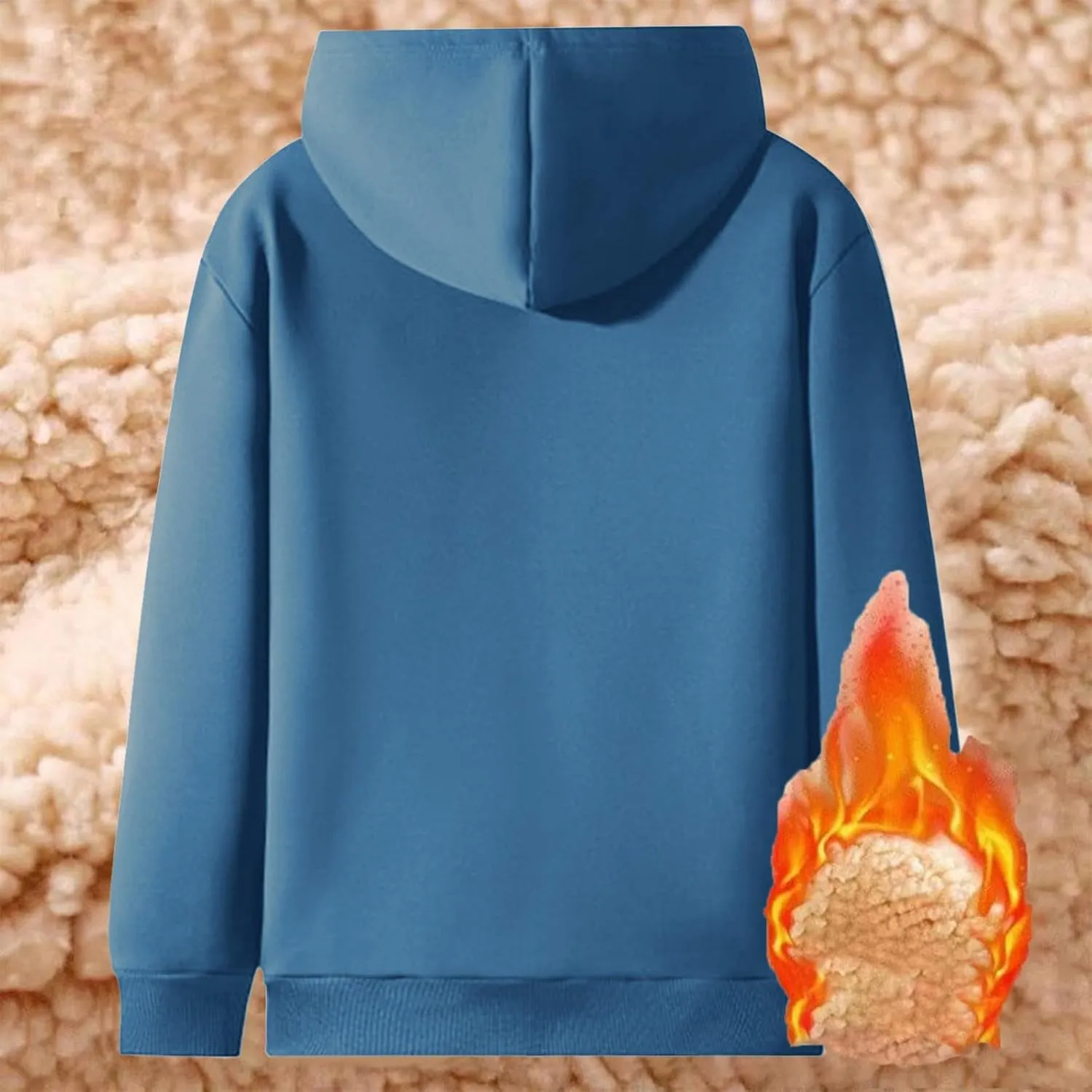 Zip Up Hoodies Jacket for Women Warm Winter Fleece Sweatshirt - Full Zip Up Thick Sherpa Lined Hooded Jacket