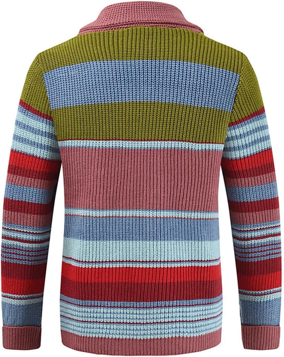 ZYXTIM Mens Colorful Cardigan Sweaters Cable Knit Shawl Collar Button Down Casual Sweaters Winter Jackets Coats Outerwear