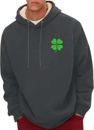 ZYXTIM Men's St. Patrick's Day Sweatshirt Irish Hoodie Ovesize Retro Shamrock Flag Print Holiday Shirts Sport Casual Pullover