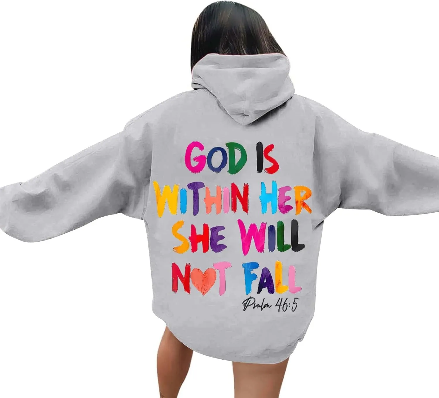 ZYXTIM Women's Funny Hoodies Sweatshirts GOD Letter Printed Long Sleeve Party Tops Plus Size Cute Sweatshirts for Teen Girl